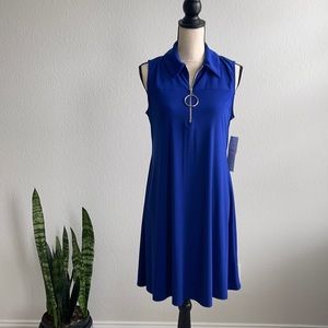 NWT Blue Collared Dress with Zip